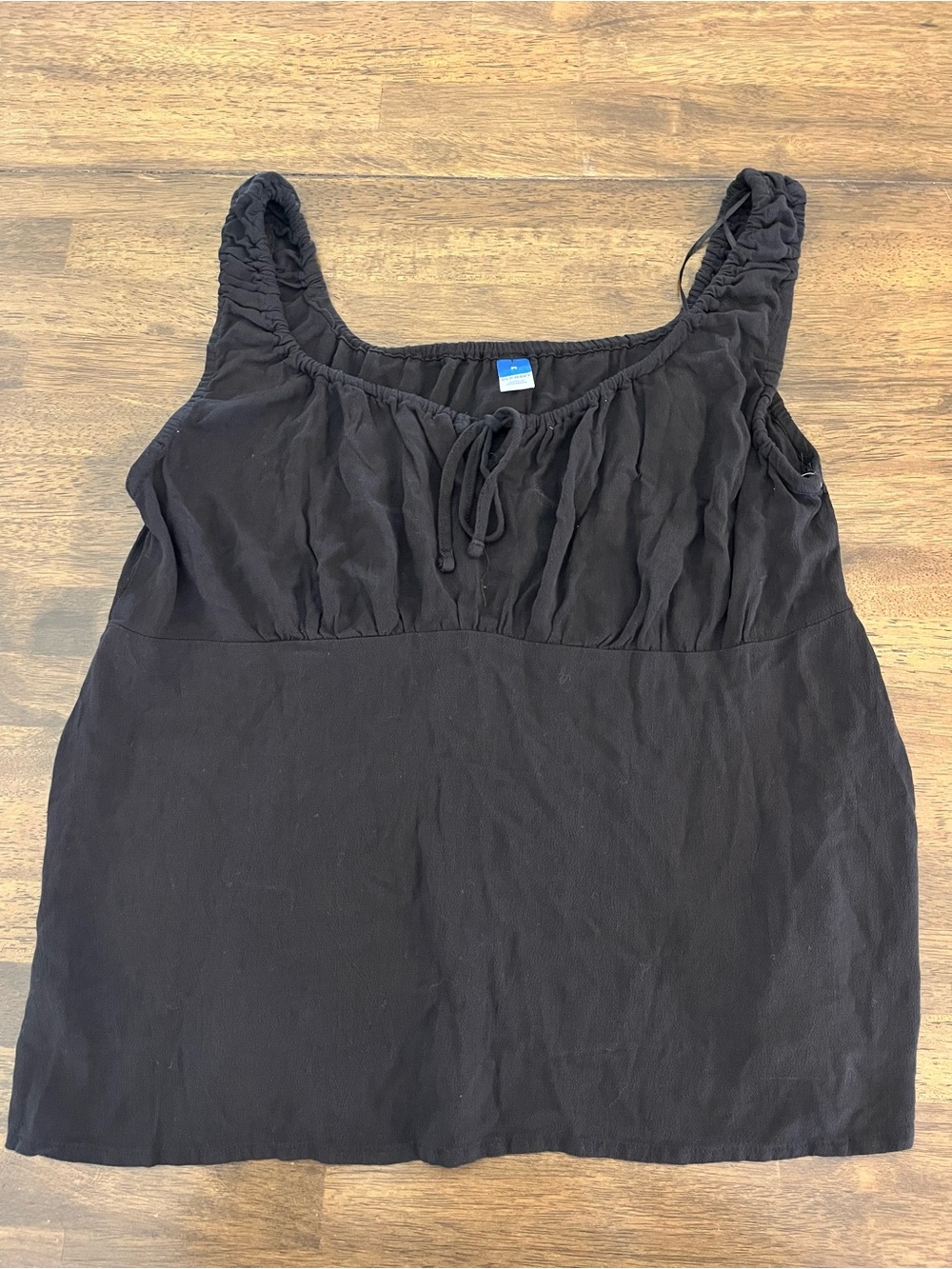 Old Navy Womens Black Sleeveless Tie-Front Tank Top Soft Lightweight Med NWT - Picture 1 of 7